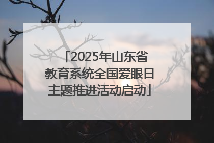 2025年山东省教育系统全国爱眼日主题推进活动启动