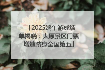 2025端午游成绩单揭晓：太原景区门票增速跻身全国第五