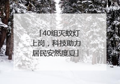 40组灭蚊灯上岗，科技助力居民安然度夏
