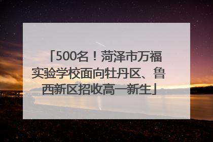 500名！菏泽市万福实验学校面向牡丹区、鲁西新区招收高一新生