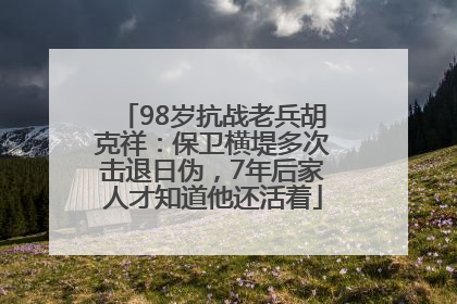98岁抗战老兵胡克祥：保卫横堤多次击退日伪，7年后家人才知道他还活着